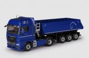 MAN TGX 6c 18.510 with SCHMITZ 3axle Tipper Trailer, blue