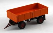 Drawbar trailer with 3side tipper, orange