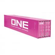 Sattelauflieger CHN/US mit Zwillingsbereifung und 40 Fuß Container "ONE", magenta