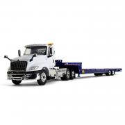 INTERNATIONAL LT DayCab with LEDWELL Hydratail Trailer, white/blue