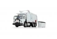 PETERBILT 520 with WITTKE Front End Load Refuse, white