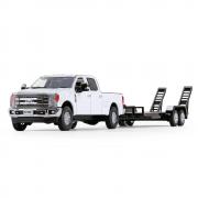 FORD F-250 Super Duty Pickup with Tandem Lowboy, white