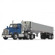 KENWORTH T880 mit EAST Genesis Kippauflieger, blau-chrome