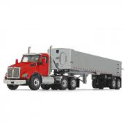 KENWORTH T880  EAST Genesis End Dump Trailer, red-chrome