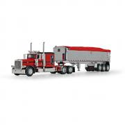 PETERBILT 389 63" Sleeper witch MAC Framed Coal Trailer, red-chrome