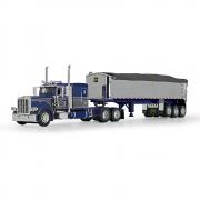 PETERBILT 389 63" Sleeper with MAC Framed Coal Trailer, blue-chrome