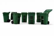 Set of 6 Trash Carts, green