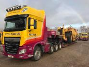 DAF XF 8x4 mit 5achs NOOTEBOOM EPX Tieflader "Ruttle Plant"