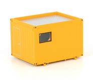 Container 10 FT für Balastauflieger, gelb
