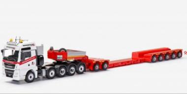 MAN TGX 6c 5axle with 2-5axle FAYMOVILLE Variomax, red-white 