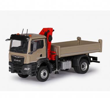MAN TGS 2axle with Tipper and Crane, beige 