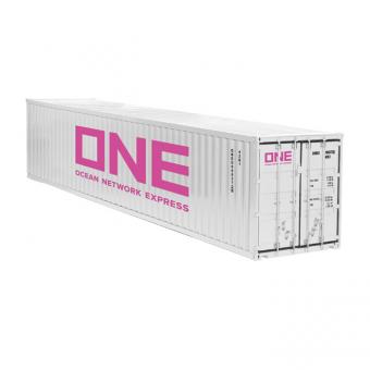 Sattelauflieger CHN/US mit Zwillingsbereifung und 40 Fuß Container "ONE", weiß 