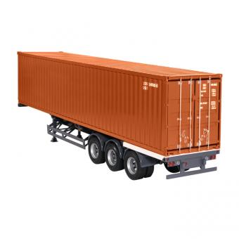 Sattelauflieger CHN/US mit Zwillingsbereifung und 40 Fuß Container, braun 