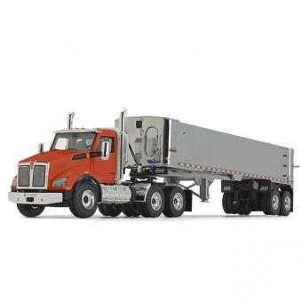 KENWORTH T880  EAST Genesis End Dump Trailer, orange-chrome 