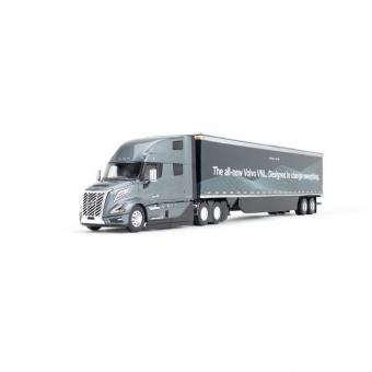 VOLVO VNL860 High-Roof Sleeper mit Kofferauflieger, grau 