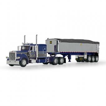 PETERBILT 389 63" Sleeper with MAC Framed Coal Trailer, blue-chrome 