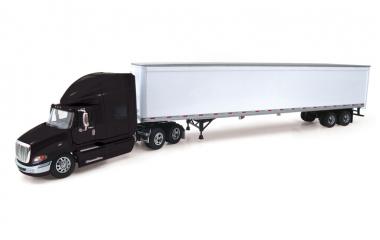 INTERNATIONAL ProStar+ 3axle with 2axle Trailer, black-white 