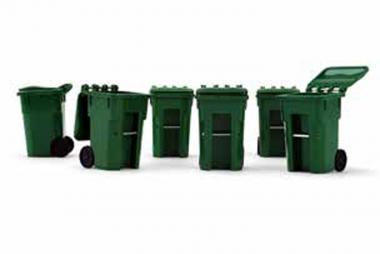 Set of 6 Trash Carts, green 