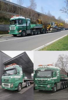 MB Actros + SCANIA R + VOLVO FH3 mit NOOTEBOOM 2+5achs Euro-PX "Brunner" 