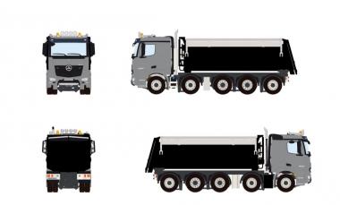 MB Arocs MP4 10x4 with LANENDORF Tipper, grey-black 