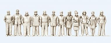 12 Figures: unpainted standing Woman and Man 