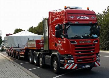 SCANIA R 8x4 with SCHEUERLE Eurocompact 2x4 axle "Wimmer" 