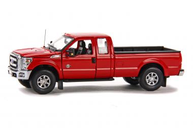 FORD F250 Pickup with Super Cab & 8ft Bed, rot/chrome 