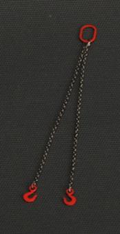 Two Chain Slings 10cm with Chain width 1,5 mm, red 