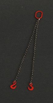 Two Chain Slings 12cm with Chain width 1,5 mm, red 