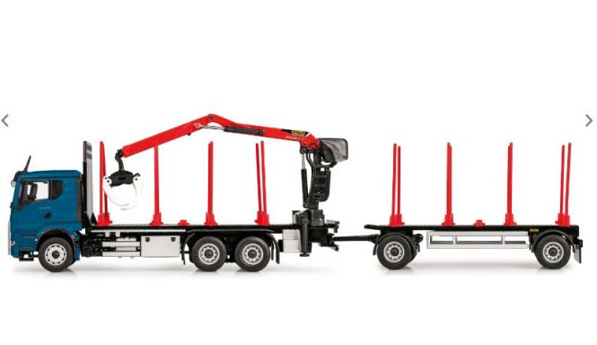 MAN TGS TN 6x4 with DOLL Short Timber Transport, blue 