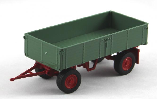 Drawbar trailer with 3side tipper, green 