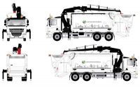 DAF CF 85 3axle Waste Truck with crane, white 