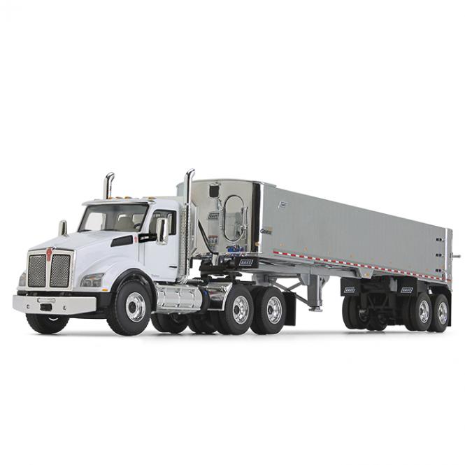 KENWORTH T880  EAST Genesis End Dump Trailer, white-chrome 