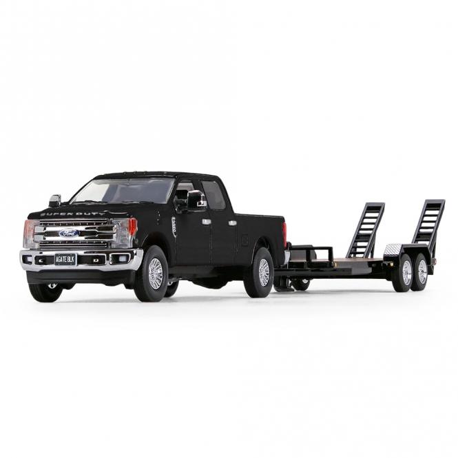 FORD F-250 PickUp mit Tandem Tieflader, Agate-schwarz 