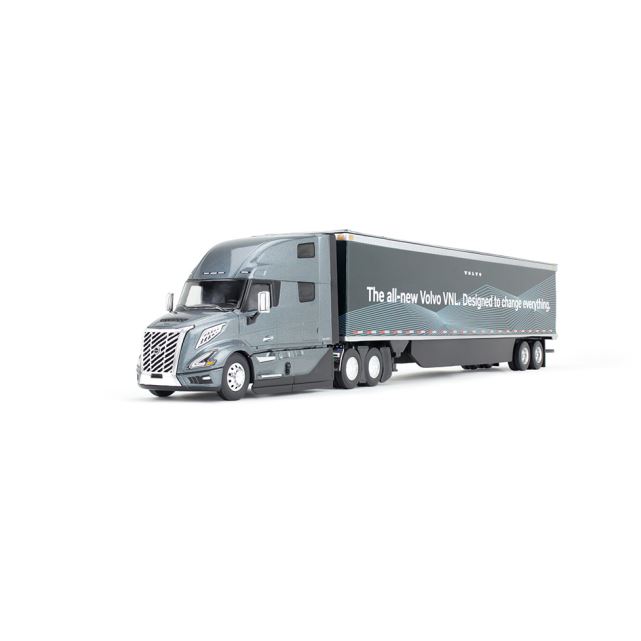 VOLVO VNL860 High-Roof Sleeper mit Kofferauflieger, grau 