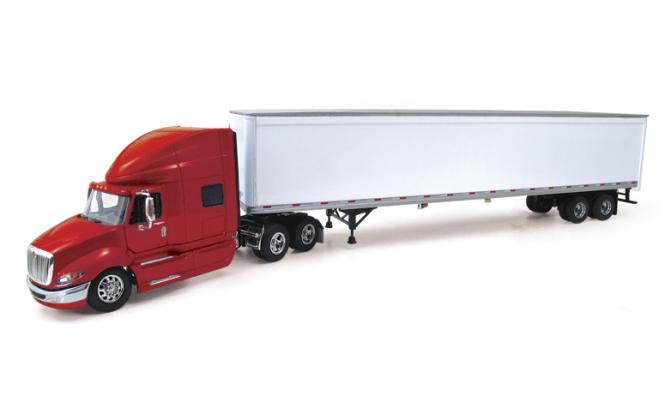 INTERNATIONAL ProStar+ 3axle with 2axle Trailer, red-white 
