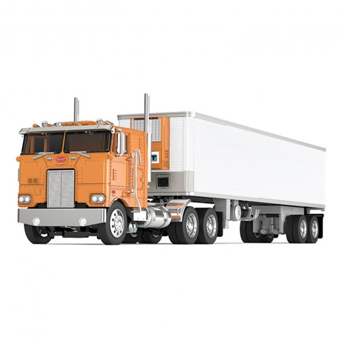 PETERBILT Model 352 COE Sleeper with 40´Vintage Reefer Trailer, orange/white 