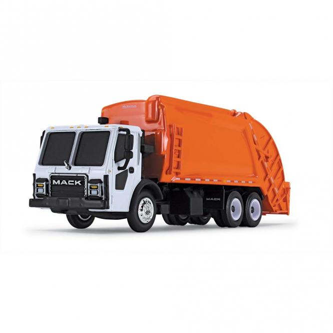 MACK LR mit McNEILUS Müllaufbau Meridian Hecklader, weiß-orange 