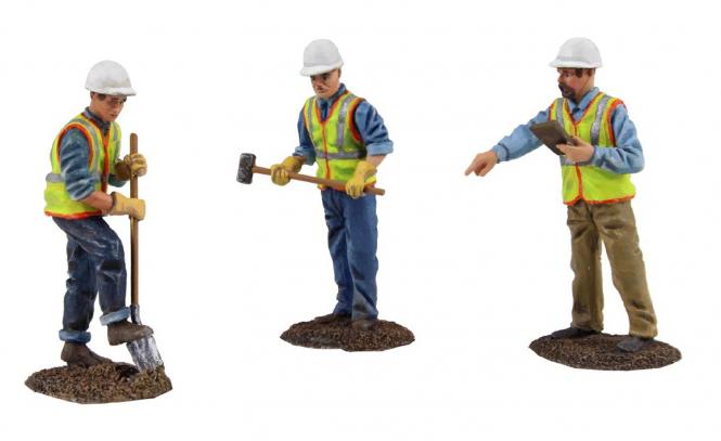 Set mit 3 Figuren Bauarbeiter 