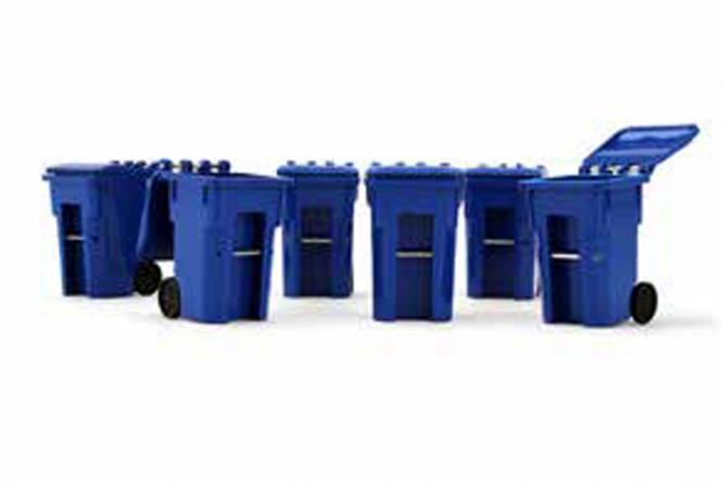 Set of 6 Trash Carts, blue 