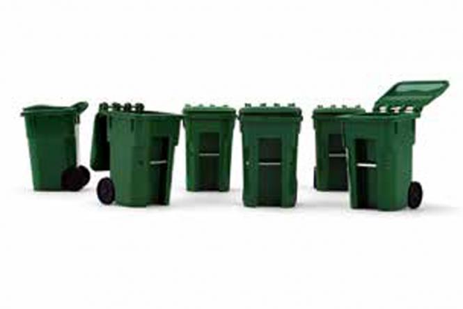 Set of 6 Trash Carts, green 