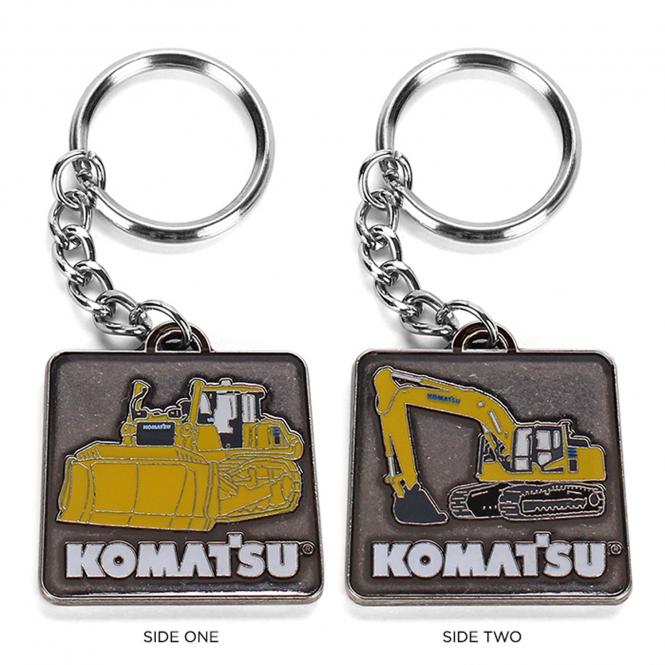 Keychain 2-sides (Dozer and Excavator) "Komatsu" 