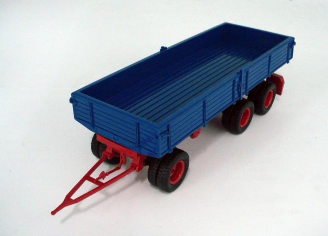 3axle Dump Trailer, twin tyres, blue 