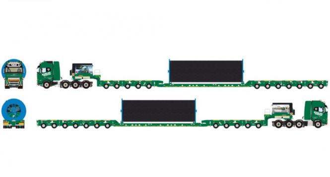 VOLVO FH5 8x4 with 5+7axle SCHEUERLE Intercombi and cable reel "Kübler" 