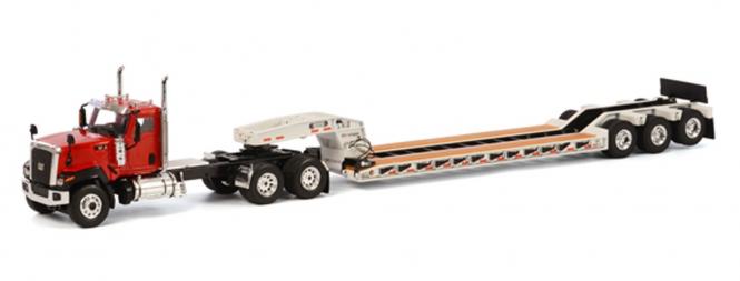 CATERPILLAR CT680 4axle with ROGERS 3axle Lowboy, red/white 