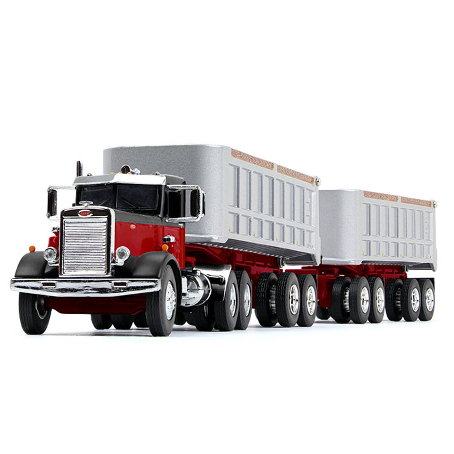 Www Scalemodels De Peterbilt Model 351 Daycab With Dual 22 End Dump Trailer Black Red Purchas...