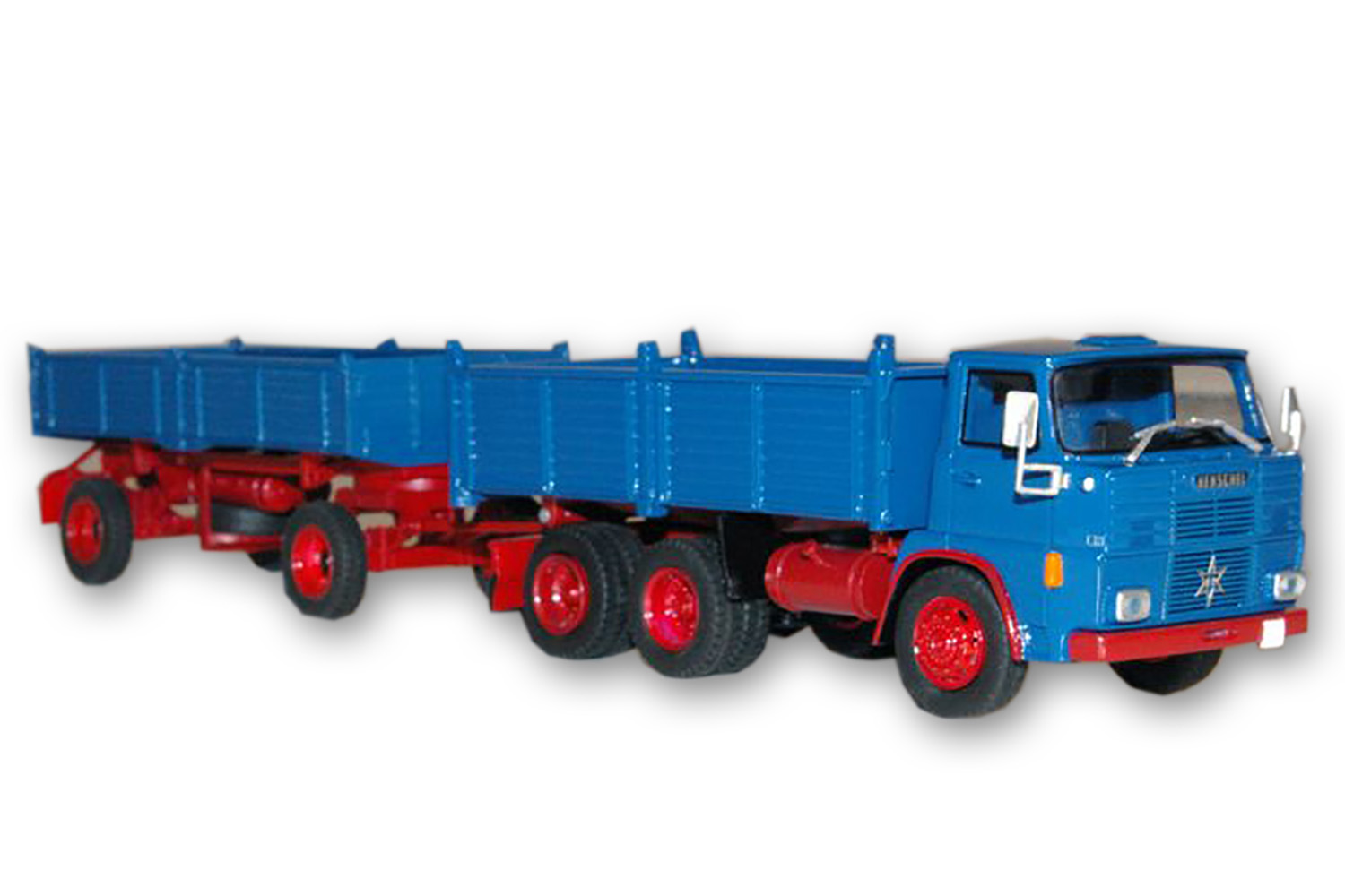 www.scalemodels.de | HENSCHEL HS22 Dump Truck with Trailer, blue/red ...