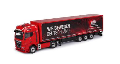 MAN TGX GX 4x2 mit 3achs SCHWARZMÜLLER Gardinenauflieger "Wir bewegen Deutschland" 
