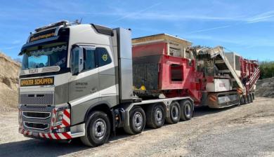 VOLVO FH4 10x4 mit NOOTEBOOM 5achs MCO-PX Tieflader "Affolter“ 