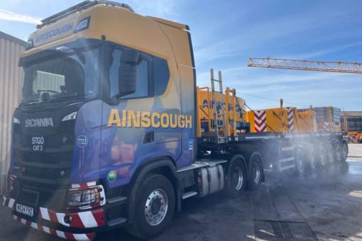 SCANIA S 6x4 mit NOOTEBOOM 6achs Balastauflieger "Ainscough" 
